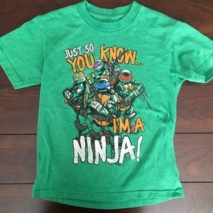 Nickelodeon TMNT Green T-shirt Boys 8 EUC